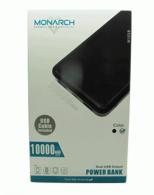 Monarch Power Core 10000 Portable Charger, Lightest 10000mAh External Battery Ultra-Compact High-Speed Charging Power Bank for iPhone, Samsung Galaxy and More-Black